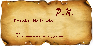 Pataky Melinda névjegykártya